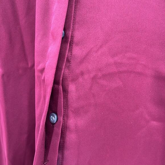 J. Crew Women's Drapey satin button-up top - Vintage Burgundy - Small - NWT - Picture 6 of 9